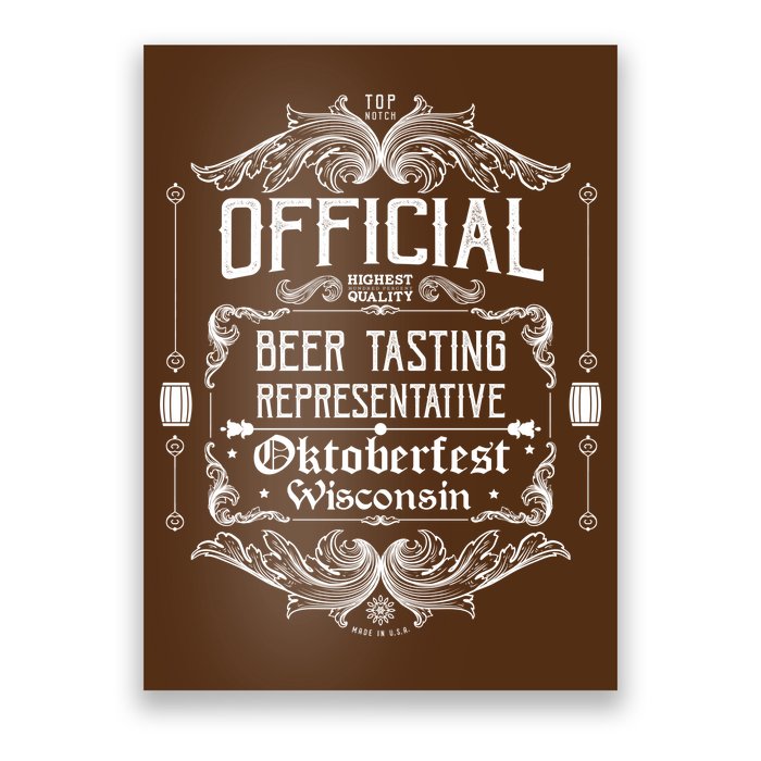 Official Wisconsin Oktoberfest Beer Tasting Representative Poster