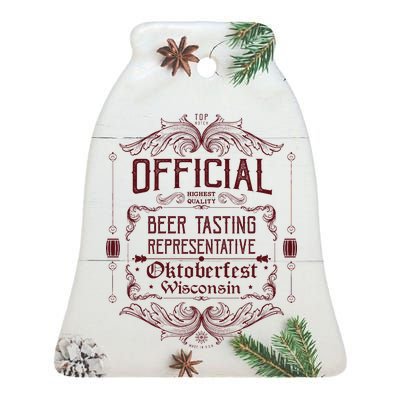 Official Wisconsin Oktoberfest Beer Tasting Representative Ceramic Bell Ornament