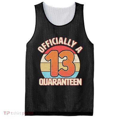 Officially A Quaranteen 13th Birthday Mesh Reversible Basketball Jersey Tank