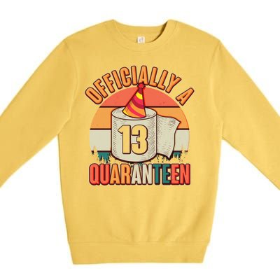 Officially A Quaranteen 13th Birthday Retro Premium Crewneck Sweatshirt