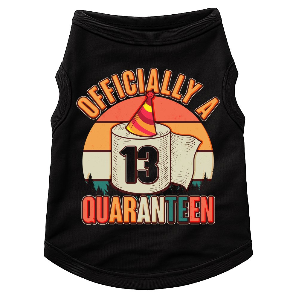 Officially A Quaranteen 13th Birthday Retro Doggie Tank