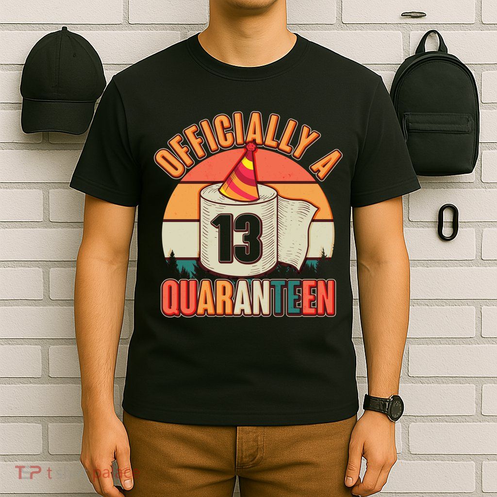 Officially A Quaranteen 13th Birthday Retro T-Shirt