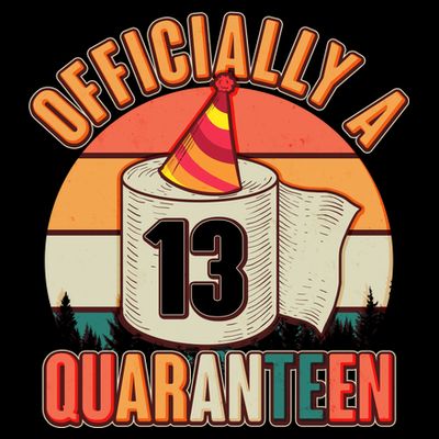 Officially A Quaranteen 13th Birthday Retro T-Shirt
