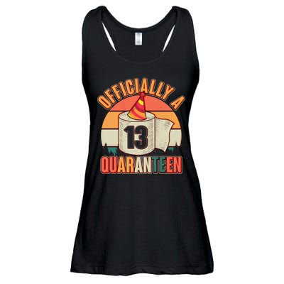 Officially A Quaranteen 13th Birthday Retro Ladies Essential Flowy Tank