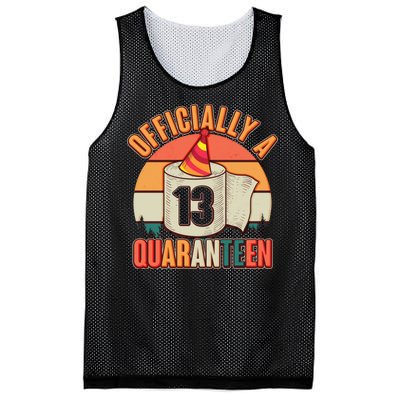 Officially A Quaranteen 13th Birthday Retro Mesh Reversible Basketball Jersey Tank