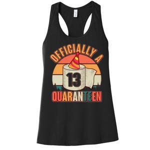 Officially A Quaranteen 13th Birthday Retro Women's Racerback Tank