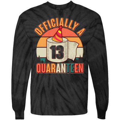 Officially A Quaranteen 13th Birthday Retro Tie-Dye Long Sleeve Shirt