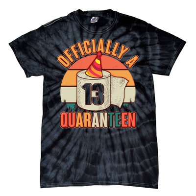 Officially A Quaranteen 13th Birthday Retro Tie-Dye T-Shirt