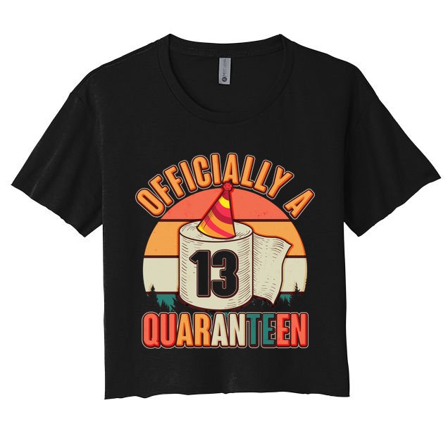 Officially A Quaranteen 13th Birthday Retro Crop Top
