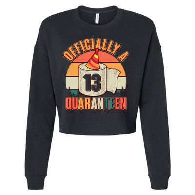 Officially A Quaranteen 13th Birthday Retro Cropped Pullover Crew