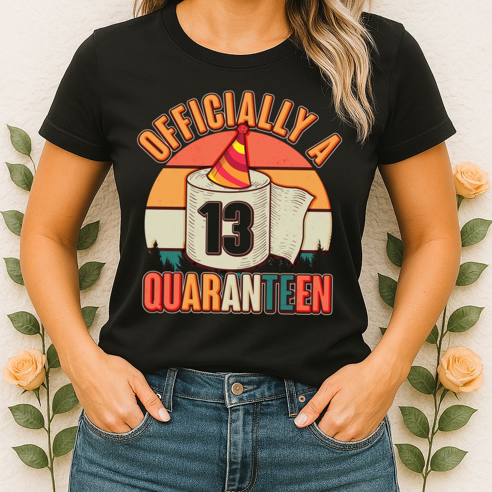 Officially A Quaranteen 13th Birthday Retro Womens T-Shirt