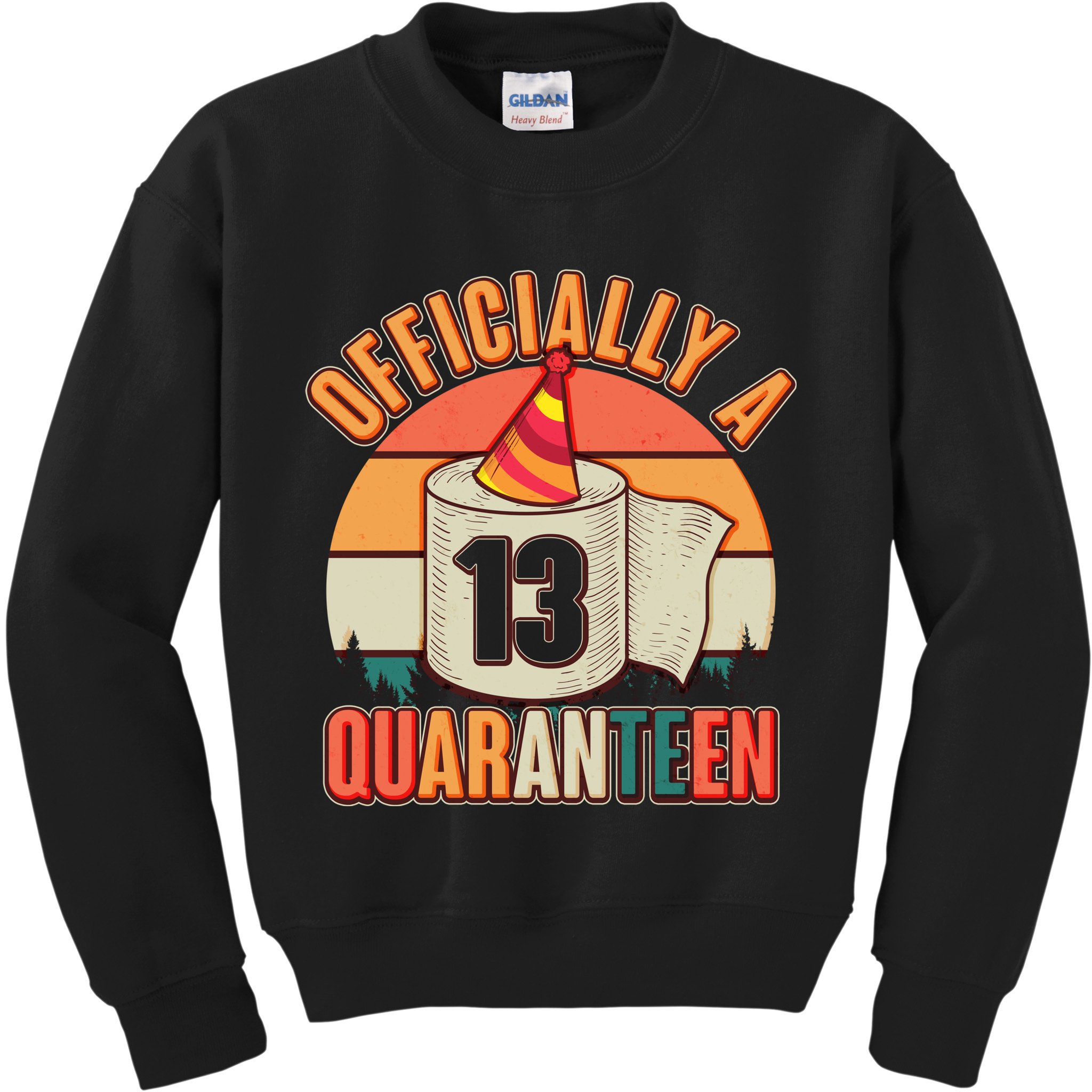 Officially A Quaranteen 13th Birthday Retro Kids Sweatshirt
