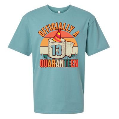 Officially A Quaranteen 13th Birthday Retro Sueded Cloud Jersey T-Shirt