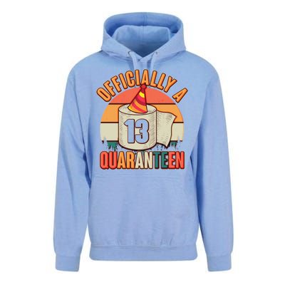 Officially A Quaranteen 13th Birthday Retro Unisex Surf Hoodie