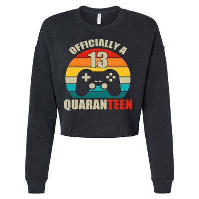 Officially Quaranteen 13th Birthday Cropped Pullover Crew