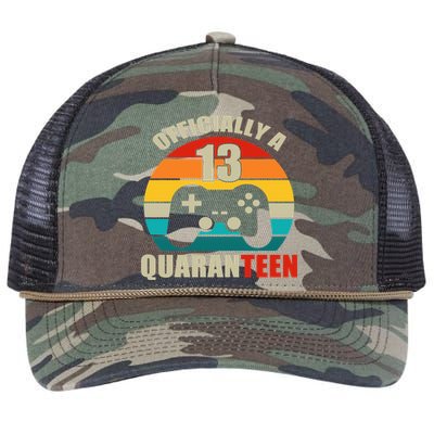 Officially Quaranteen 13th Birthday Retro Rope Trucker Hat Cap