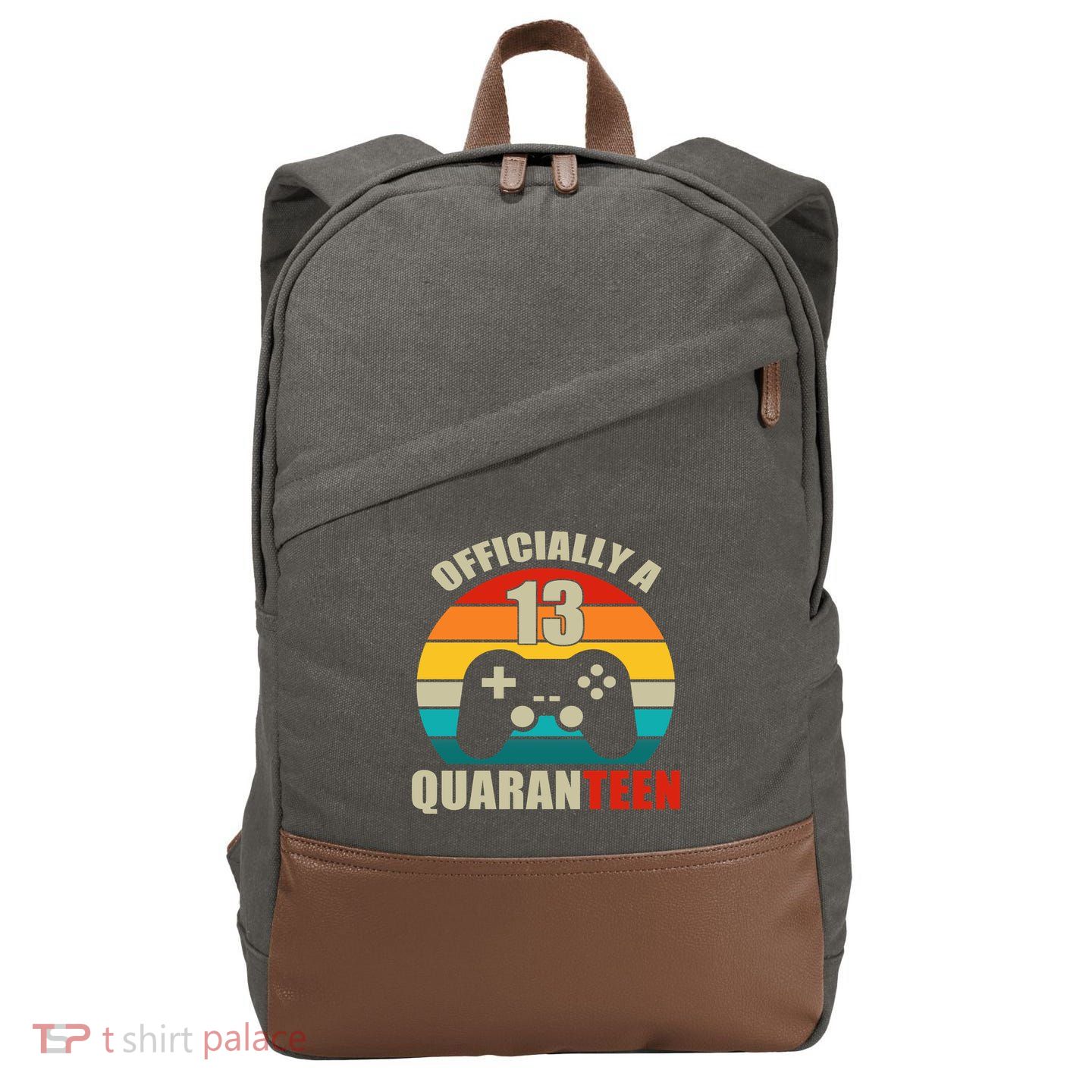 Officially Quaranteen 13th Birthday Cotton Canvas Backpack