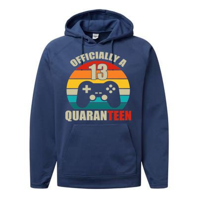 Officially Quaranteen 13th Birthday Performance Fleece Hoodie