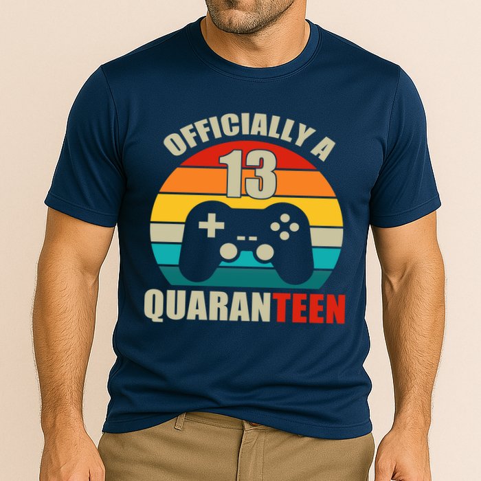 Officially Quaranteen 13th Birthday Cooling Performance Crew T-Shirt