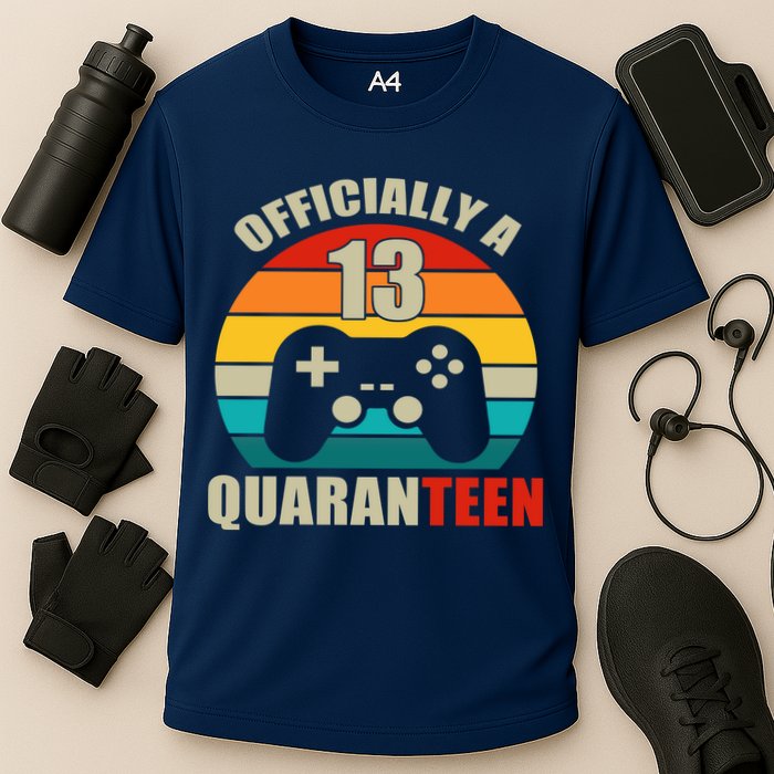Officially Quaranteen 13th Birthday Cooling Performance Crew T-Shirt