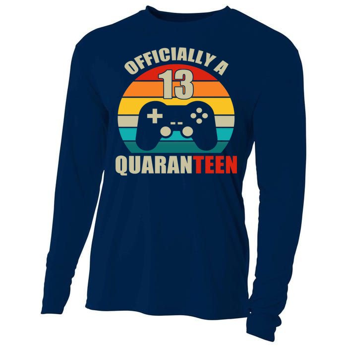 Officially Quaranteen 13th Birthday Cooling Performance Long Sleeve Crew