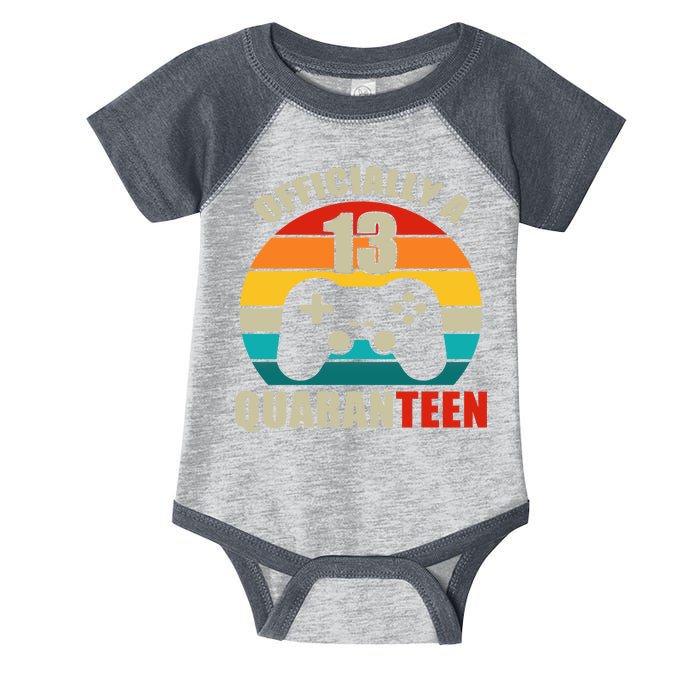 Officially Quaranteen 13th Birthday Infant Baby Jersey Bodysuit