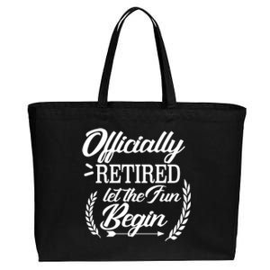 Officially Retired Let The Fun Begin Cotton Canvas Jumbo Tote