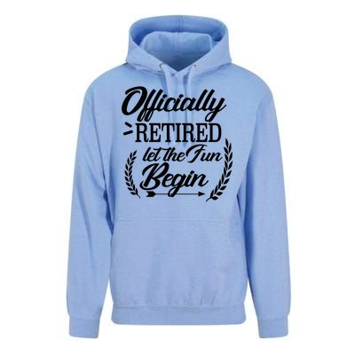 Officially Retired Let The Fun Begin Unisex Surf Hoodie