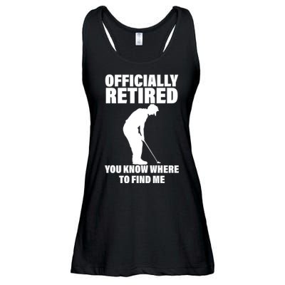Officially Retired You Know Where To Find Me Ladies Essential Flowy Tank