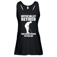 Officially Retired You Know Where To Find Me Ladies Essential Flowy Tank