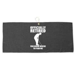 Officially Retired You Know Where To Find Me Large Microfiber Waffle Golf Towel