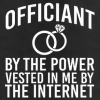Officiant By The Power Vested I Me By The Internet 7 Panel Mesh Trucker Snapback Hat