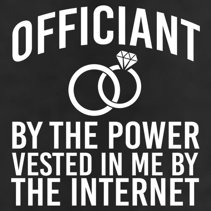Officiant By The Power Vested I Me By The Internet 7 Panel Mesh Trucker Snapback Hat