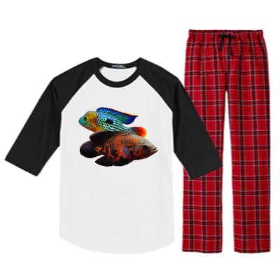 Oscar Fish Green Terror Cichlids Monster Fish Aquarium Raglan Sleeve Pajama Set