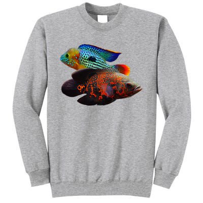 Oscar Fish Green Terror Cichlids Monster Fish Aquarium Tall Sweatshirt