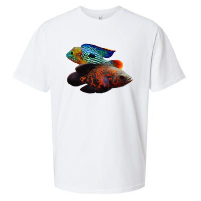 Oscar Fish Green Terror Cichlids Monster Fish Aquarium Sueded Cloud Jersey T-Shirt