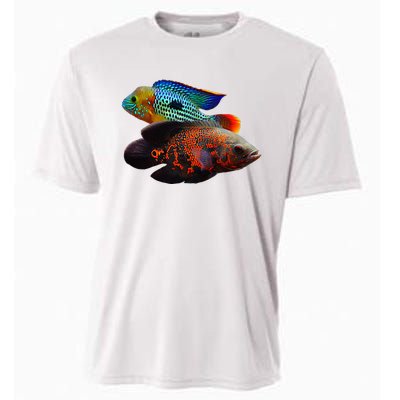 Oscar Fish Green Terror Cichlids Monster Fish Aquarium Cooling Performance Crew T-Shirt