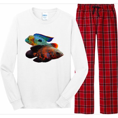 Oscar Fish Green Terror Cichlids Monster Fish Aquarium Long Sleeve Pajama Set