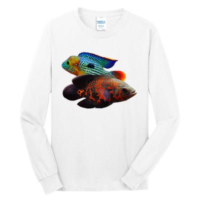 Oscar Fish Green Terror Cichlids Monster Fish Aquarium Tall Long Sleeve T-Shirt