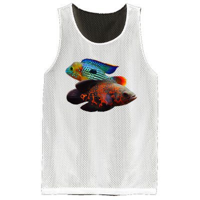 Oscar Fish Green Terror Cichlids Monster Fish Aquarium Mesh Reversible Basketball Jersey Tank