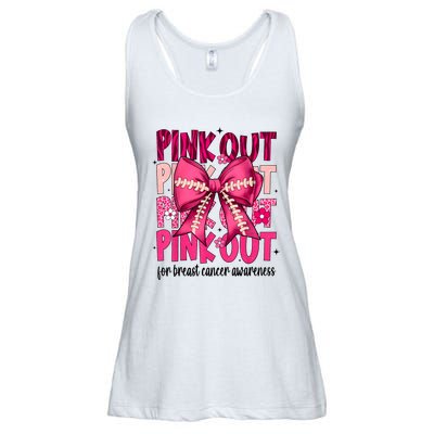 Out Football Gift Coquette Bow Breast Cancer Awareness Ladies Essential Flowy Tank