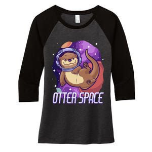 otter funny gifts otter space otter lovers Women's Tri-Blend 3/4-Sleeve Raglan Shirt