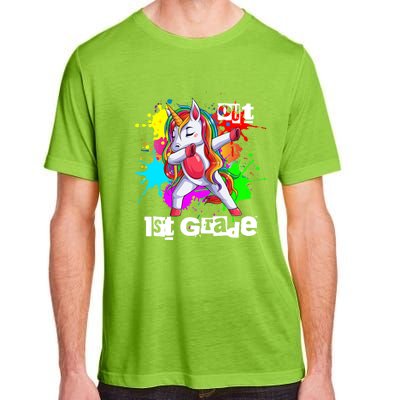 Out First Grade 1St Grade Graduation Magical Unicorn Dabbing Gift Adult ChromaSoft Performance T-Shirt