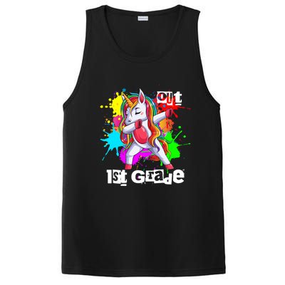 Out First Grade 1St Grade Graduation Magical Unicorn Dabbing Gift PosiCharge Competitor Tank