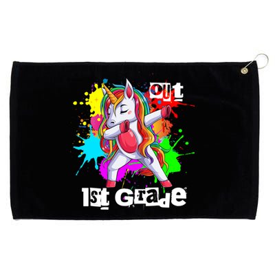 Out First Grade 1St Grade Graduation Magical Unicorn Dabbing Gift Grommeted Golf Towel