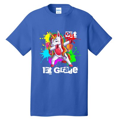 Out First Grade 1St Grade Graduation Magical Unicorn Dabbing Gift Tall T-Shirt