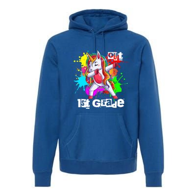 Out First Grade 1St Grade Graduation Magical Unicorn Dabbing Gift Premium Hoodie