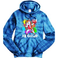 Out First Grade 1St Grade Graduation Magical Unicorn Dabbing Gift Tie Dye Hoodie