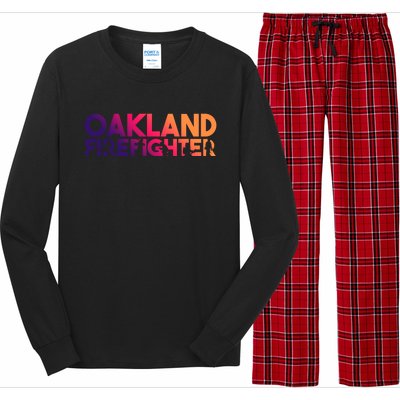 Oakland Firefighter Gift Firefighter Dad Gift Great Gift Long Sleeve Pajama Set