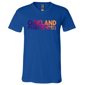 Oakland Firefighter Gift Firefighter Dad Gift Great Gift V-Neck T-Shirt